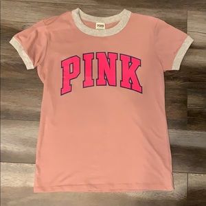 PINK t shirt hot pink letters